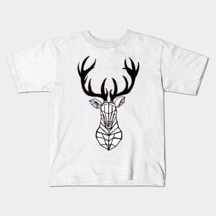 Geometric Moose- Black Kids T-Shirt